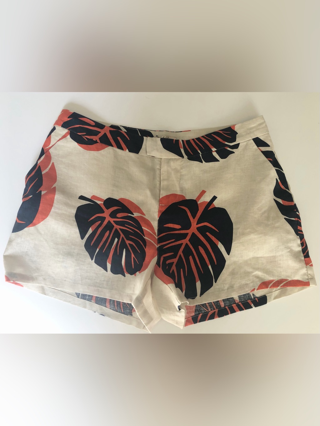 Lucky Brand Brand New 100 Linen Palm Print Shorts
